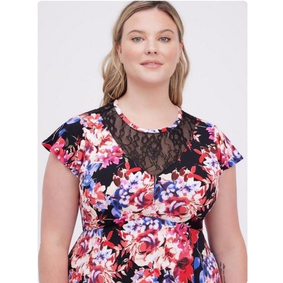 TORRID Midi Studio Asymmetrical Floral Dress - Picture 3 of 14